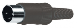 MAS 50 S SCHWARZ/BLACK, Cable plug Black, 5 Poles, Hirschmann
