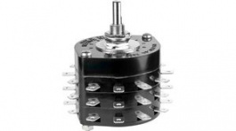 HS16-3N, Rotary Switch 3-Pole 11-Pos 30° Soldering Lugs, NKK Switches (NIKKAI, Nihon)