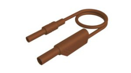 MAL S WS-B 100/2,5 BROWN, Test Lead, Plug, 4 mm - Socket, 4 mm, Brown, Nickel-Plated Brass, 1m, Hirschmann