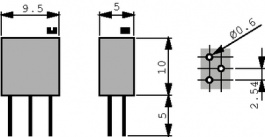 M64Y205KB40, Trimmer Potentiometer 2 MOhm 500 mW, Vishay Spectrol