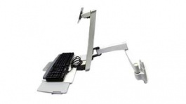 45-230-216, Wall Mount LCD Monitor Arm with Keyboard Tray, 24", 100x100/75x75, 8.2kg, White, Ergotron