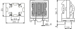 EV28-5.0-02-1M1, Inductor, radial 1.1 mH (2x) 5 A (2x), Schaffner