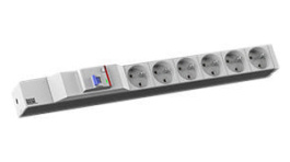 333.4065, Power distribution unit, 1 Switch / Fuse, 6xType E, 2 m, Bachmann