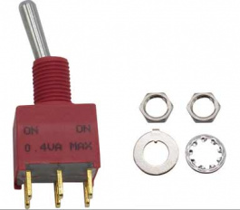 RND 210-00465, Miniature Toggle Switch, On-None-On, Soldering Lugs, RND Components