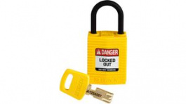 150181, SafeKey Compact Padlock, Keyed Different, Glass Filled Nylon, Yellow, Brady