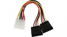 CCGP73520VA015, Internal Power Cable Molex Male - 2x SATA 15-Pin Female 150mm Multicolour, Nedis (HQ)