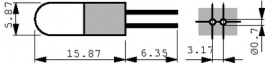 OL-6038BP, Incandescent Indicator Bi-Pin (T13/4) 12 VAC/VDC 60 mA, Oshino Lamps