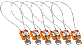 195989, Safety Padlock;Orange;400 mm;Nylon, Brady