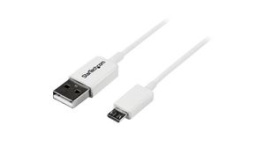 USBPAUB1MW, Charging Cable USB-A Plug - USB Micro-B Plug 1m USB 2.0 White, StarTech.com