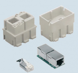 CX 02 JF, FEMALE INS. x 2 RJ45 F-F, ILME