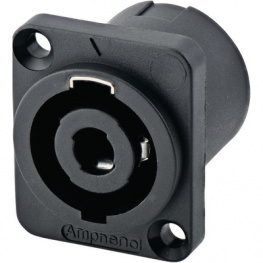SP-4-MDV, Speaker panel-mount female receptacle black 4P, Amphenol