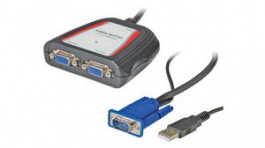 14.99.3523, VGA Splitter, 250MHz, VGA Plug - 2x VGA Socket/USB A Plug 650mm, Value