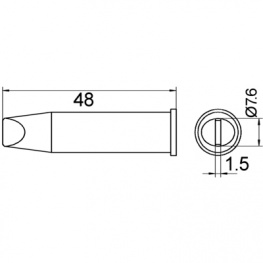 XHT E, Soldering tip Chisel shaped 7.6 mm, Weller