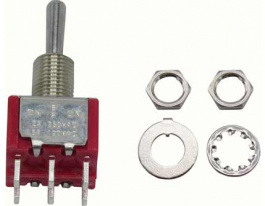 RND 210-00433, Miniature Toggle Switch, On-Off-On, Soldering Lugs, RND Components
