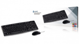 CSKMCU100ND, USB Keyboard & Optical Mouse SE / NO / FI / DK USB Black, KONIG