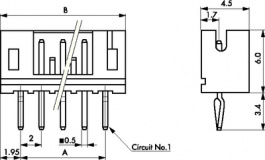 B12B-PH-K-S, Pin header, single-row straight 12-pin 12P, JST