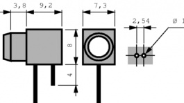 0035.1330, Корпус LED; OLED: 7мм; черный; H: 3,8мм; Кол-во диод: 1, Schurter