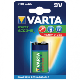 56722101401, NiMH rechargeable battery 9V 9 V 200 mAh, Varta