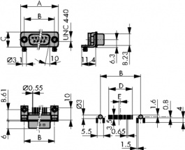 DTS25PYCSMD/2UN, D-Sub plug smd 25 male solder pcb smd/90deg., Deltron swiss
