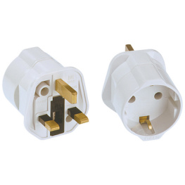 921.010, 3-pole travel adapter Protective Contact UK / HK, Bachmann