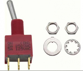 RND 210-00452, Miniature Toggle Switch, On-None-(On), Soldering Lugs, RND Components