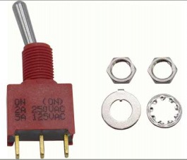 RND 210-00458, Miniature Toggle Switch, On-None-(On), Soldering Lugs, RND Components