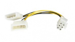 LP4PCIEXADAP, PCIe Video Card Power Cable 152mm Black / Yellow, StarTech.com