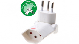 107883, Foldable plug-in socket clip-clap®, Type J (T13), white, Max Hauri