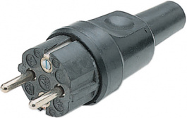 341/GU/S, Splashproof Plug Black F (CEE 7/4), Kalthoff