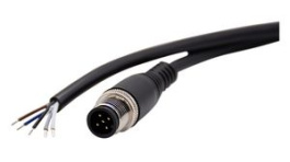RND 205-01214, M12 Straight Plug Cable Connector, 2m, 5 Poles, A-Coded, Solder, RND Connect