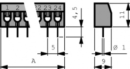 237-103, PCB terminal block 0.5...2.5 mm2 solid or stranded 5 mm, 3 poles, Wago