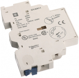 GVAN11, Вспомогательные контакты; Вспомогательные контакты: NO + NC, SCHNEIDER ELECTRIC