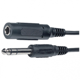 AC52-6M/BK-R, Audio cable stereo jack 6.3 mm 6 m Black, ELFA производитель