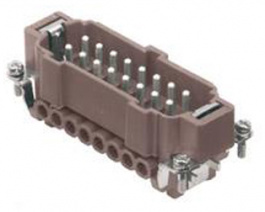 CNEM 16 RY, CNE RY, 16 poles + earth, male insert, with male contacts, silver plated, ILME