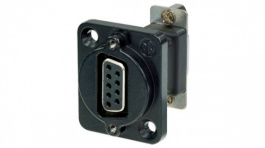 NADB9FF-B, D-Sub feedthrough 9 black, Neutrik