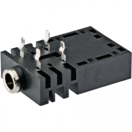 ACJM-NH35, Jack socket panel-mount, 3.5 mm black 2P, Amphenol