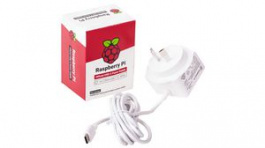 KSA-15E-051300-HX, AU, WHITE, Raspberry Pi - Charger, 5V, 3A, USB Type-C, AU Plug, White, Raspberry
