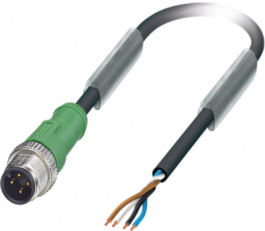 SAC-4P-M12MS/ 5,0-PUR, Actuator/sensor-cable M12 Plug Open 5 m, Phoenix Contact