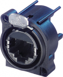 NE8FAH, Panel mount jack RJ 45 black 8 8/8RJ45, Neutrik