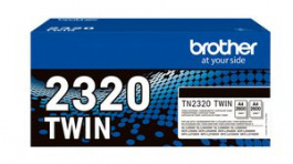TN2320TWIN, Toner Cartridge, 2600 Sheets, Black, Brother
