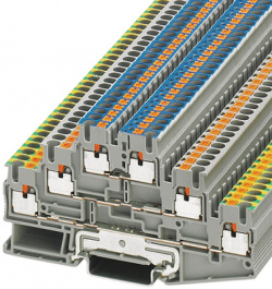 3210538, PT 2,5-PE/L/N multi-level terminal block grey 0.14...2.5 mm2, Phoenix Contact