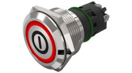 82-6152.1114.B001, Illuminated Pushbutton 1CO, IP65/IP67, LED, Red, Momentary Function, EAO