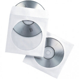 90691 [100 шт], CD/DVD paper sleeves 100 White, Fellowes