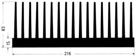 KS216-1000E, Теплоотводы 1000 mm 0.4 K/W @ L=100 mm черный анодированный, Austerlitz