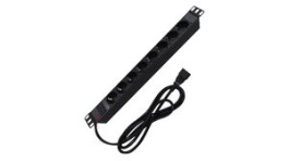 19071623, Power Distribution Unit 8x DE Type F (CEE 7/3) Socket - IEC 60320 C14 Plug, Roline