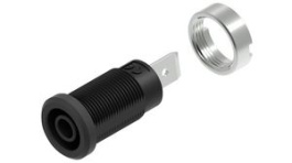 RND 350-00129, Banana Socket  diam.4mm Black 36A Faston Terminal, 6.3 x 0.8 mm, RND Lab