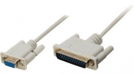 CCGP52135IV20, Printer Cable D-SUB 25-Pin Male - D-SUB 9-Pin Female 2m Ivory, Nedis (HQ)