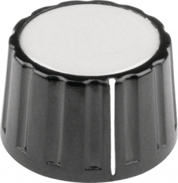 333.61, Plastic rotary knob with line black 28 mm, Mentor