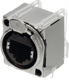 NE8FBH-LED, Panel mount jack RJ 45 8 Nickel, Neutrik