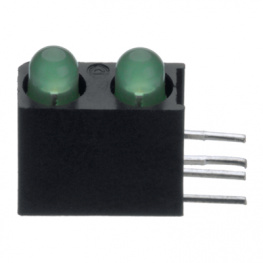 553-0222F, PCB LED 3 mm round Green/Green low current, Dialight